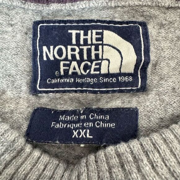 The North Face Men’s Grey Knit Wool Sweater Round Neck Wool Blend Size 2XL - Picture 4 of 8